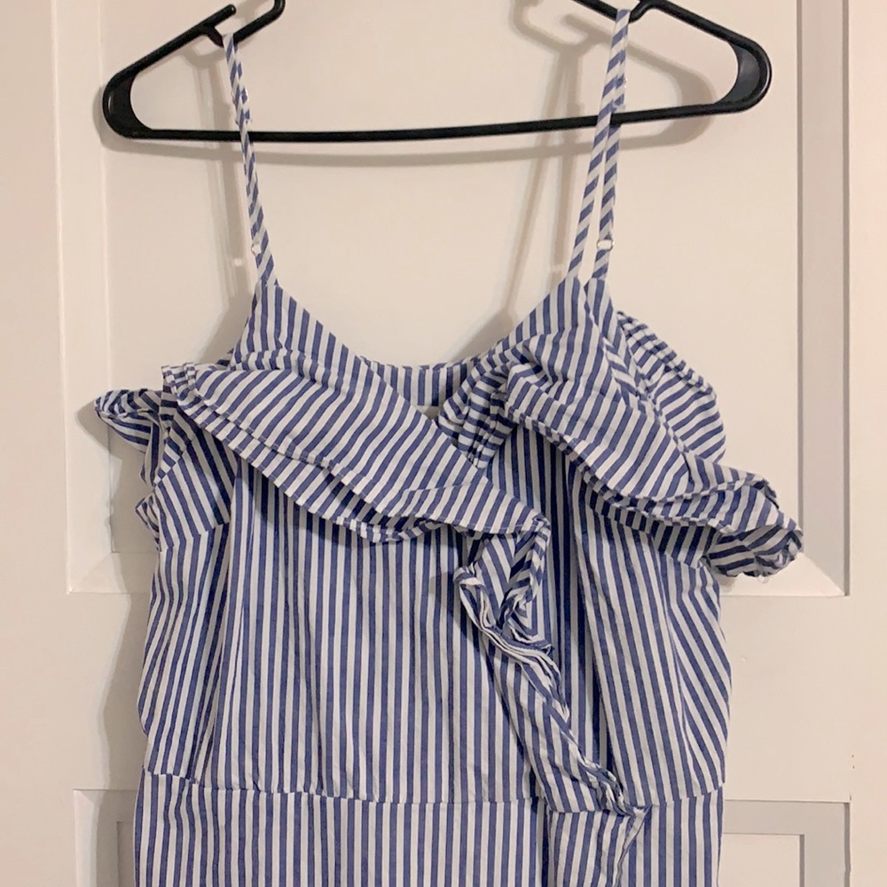 a new day - Striped Ruffle Wrap Dress